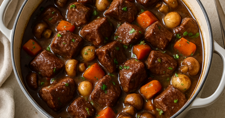 Classic French Beef Bourguignon