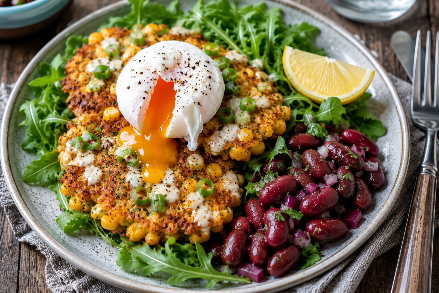 How to Make Sweetcorn Fritters on a Bed of Rocket Salad (Crispy, Light & Ready in 25 Minutes)