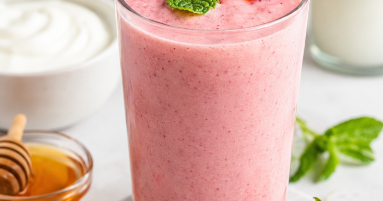 Healthy Strawberry & Greek Yogurt Smoothie
